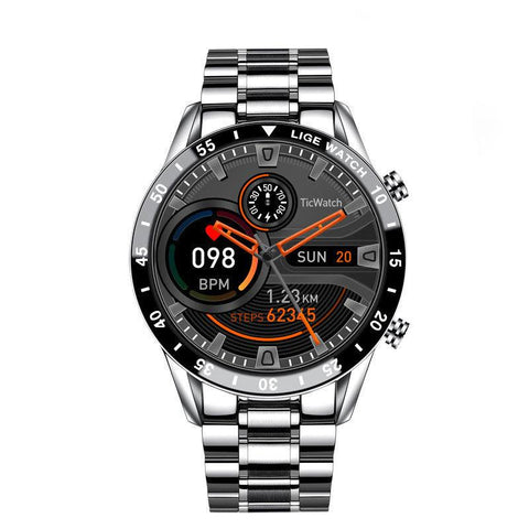 Multifunctional smart watch with Bluetooth call, pedometer, blood pressure and heart rate detection, waterproof design