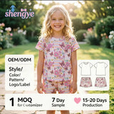 Baby Girls Bamboo Fiber Pajama Set | Soft Floral 2-Piece Kids Sleepwear