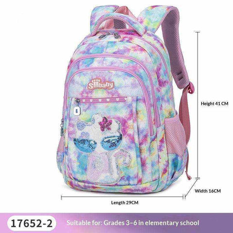 Lightweight kids cartoon cat school backpack with adjustable straps