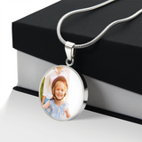 Personalized Photo Circle Necklace – Custom Engraved Keepsake