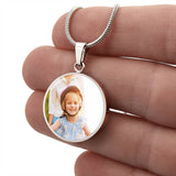 Personalized Photo Circle Necklace – Custom Engraved Keepsake