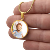 Personalized Photo Circle Necklace – Custom Engraved Keepsake