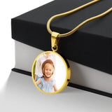 Personalized Photo Circle Necklace – Custom Engraved Keepsake