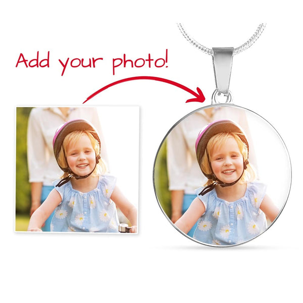 Personalized Photo Circle Necklace – Custom Engraved Keepsake