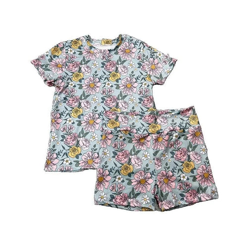 Baby Girls Bamboo Fiber Pajama Set | Soft Floral 2-Piece Kids Sleepwear