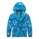 Kids lightweight hooded windproof jacket in colorful designs