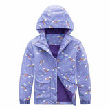 Lightweight kids hooded windproof jacket with zipper