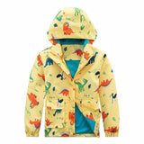 Lightweight kids hooded windproof jacket in fun colors